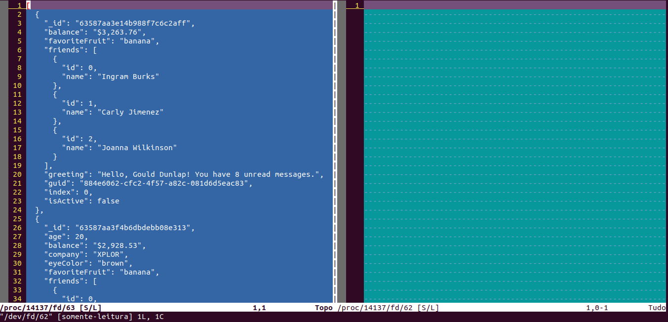 jsondiff em estado de erro