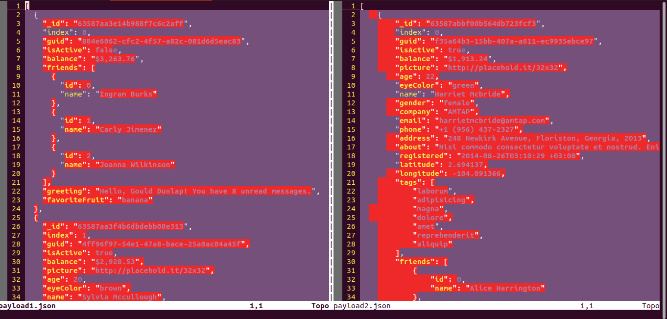 Investigando com vimdiff